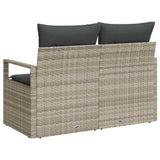 Garden Sofa with Cushion Grey 120 x 62 x 69cm Poly Rattan