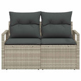 Garden Sofa with Cushion Grey 120 x 62 x 69cm Poly Rattan