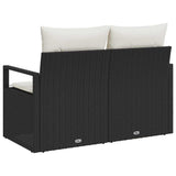 Garden Sofa Black 120 x 62 x 69cm Poly Rattan