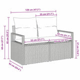 Garden Sofa Black 120 x 62 x 69cm Poly Rattan
