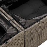 Garden Sofa with Cushion Grey 120 x 62 x 69cm Poly Rattan