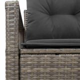 Garden Sofa with Cushion Grey 120 x 62 x 69cm Poly Rattan