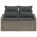 Garden Sofa with Cushion Grey 123 x 62 x 69cm Poly Rattan