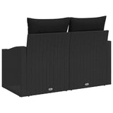Garden Sofa with Cushion Black 123 x 62 x 69cm Poly Rattan