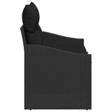 Garden Sofa with Cushion Black 123 x 62 x 69cm Poly Rattan