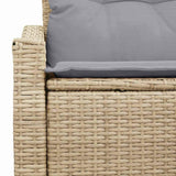 Garden Sofa with Cushion Beige 123 x 62 x 69cm Poly Rattan