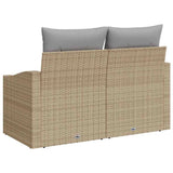 Garden Sofa with Cushion Beige 123 x 62 x 69cm Poly Rattan
