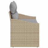 Garden Sofa with Cushion Beige 123 x 62 x 69cm Poly Rattan