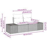 Garden Sofa with Cushion Black 123 x 62 x 69cm Poly Rattan