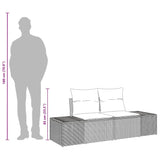 Garden Sofa with Cushion Beige 123 x 62 x 69cm Poly Rattan