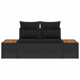 Garden Sofa Black 184 x 62 x 85cm Poly Rattan