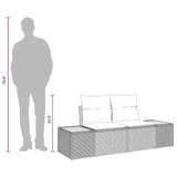 Garden Sofa Black 184 x 62 x 85cm Poly Rattan