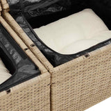 Garden Sofa Beige 184 x 62 x 85cm Poly Rattan