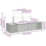 Garden Sofa Beige 184 x 62 x 85cm Poly Rattan