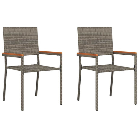 Garden Stacking Chairs 2 pcs Grey and Brown