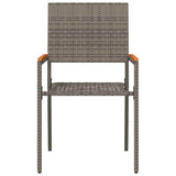 Garden Stacking Chairs 2 pcs Grey and Brown