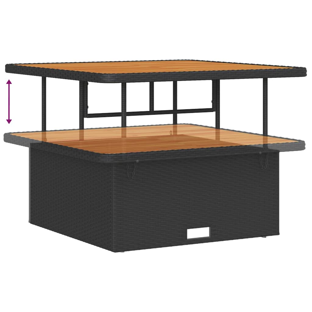 Garden Dining Set 3 pcs Black Poly rattan