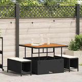 Garden Dining Set 3 pcs Black Poly rattan