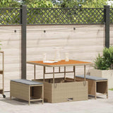 Garden Dining Set 3 pcs Beige Poly rattan