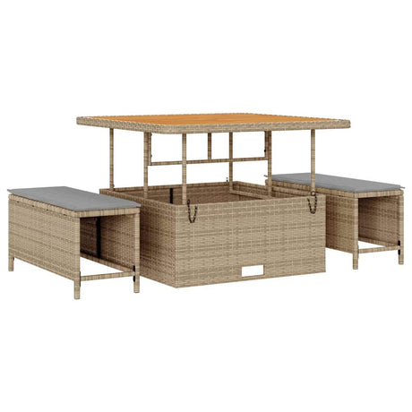 Garden Dining Set 3 pcs Beige Poly rattan