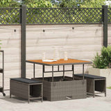 Garden Dining Set 3 pcs Grey Poly rattan