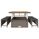 Garden Dining Set 3 pcs Grey Poly rattan