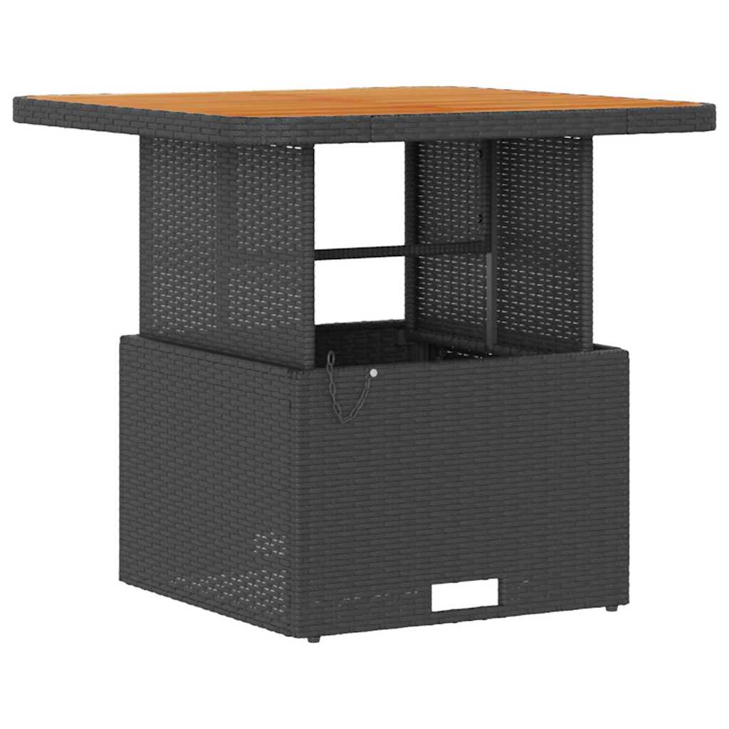 Garden Dining Set 3 pcs Black Poly rattan