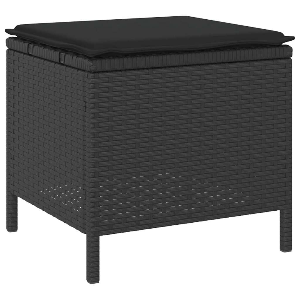 Garden Dining Set 3 pcs Black Poly rattan