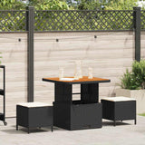 Garden Dining Set 3 pcs Black Poly rattan