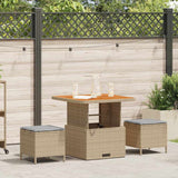 Garden Dining Set 3 pcs Beige Poly rattan