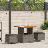 Garden Dining Set 3 pcs Grey Poly rattan