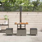 Garden Dining Set 3 pcs Grey Poly rattan