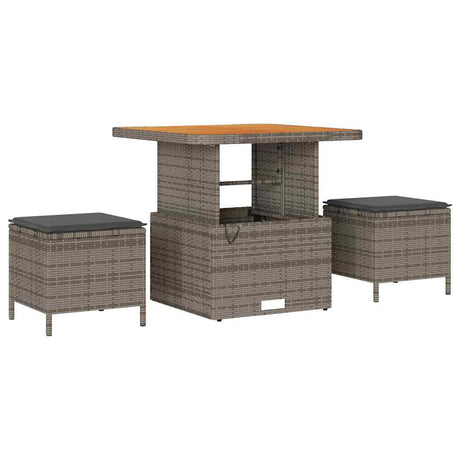 Garden Dining Set Grey Poly rattan