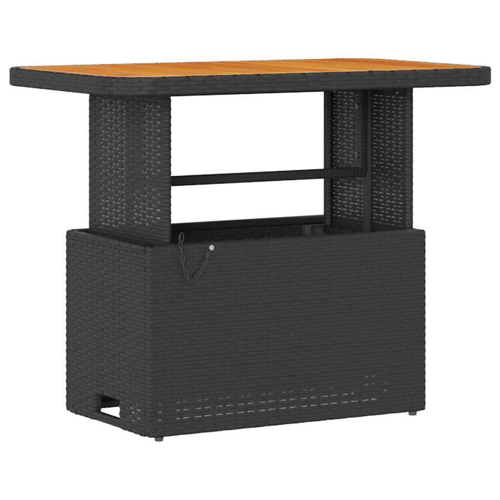 Garden Dining Set 3 pcs Black Poly rattan