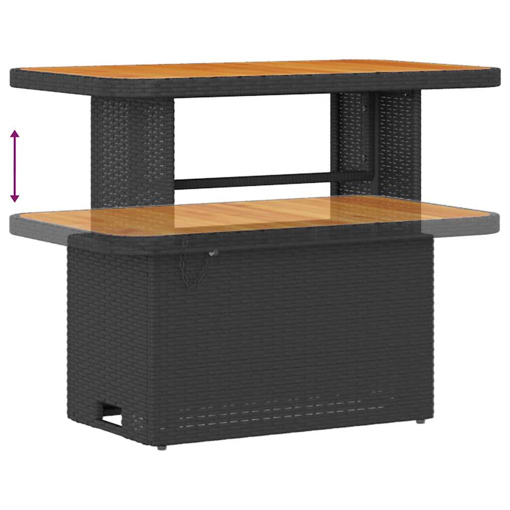 Garden Dining Set 3 pcs Black Poly rattan