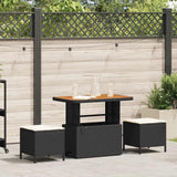 Garden Dining Set 3 pcs Black Poly rattan
