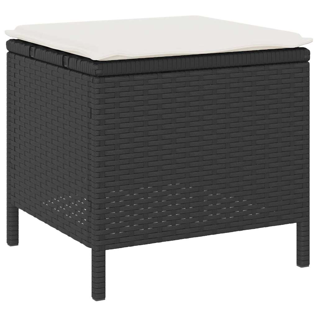 Garden Dining Set 3 pcs Black Poly rattan