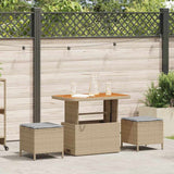 Garden Dining Set 3 pcs Beige Poly rattan