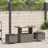 Garden Dining Set 3 pcs Grey Poly rattan