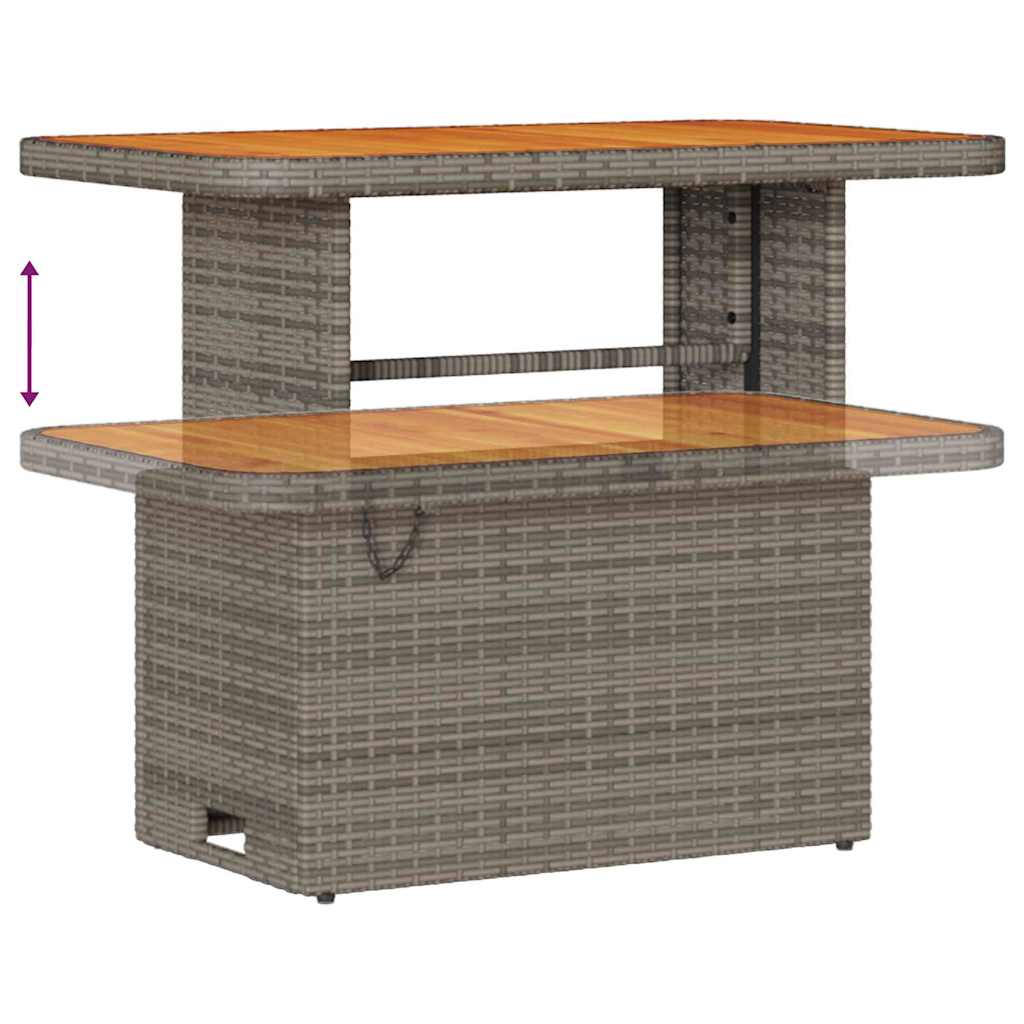 Garden Dining Set 3 pcs Grey Poly rattan
