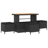 Garden Dining Set 4 pcs Black Poly rattan