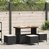 Garden Dining Set 4 pcs Black Poly rattan