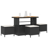 Garden Dining Set 4 pcs Black Poly rattan