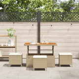 Garden Dining Set 4 pcs Beige Poly rattan