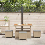 Garden Dining Set 4 pcs Beige Poly rattan