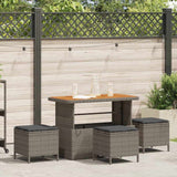 Garden Dining Set 4 pcs Grey Poly rattan