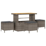 Garden Dining Set 4 pcs Grey Poly rattan