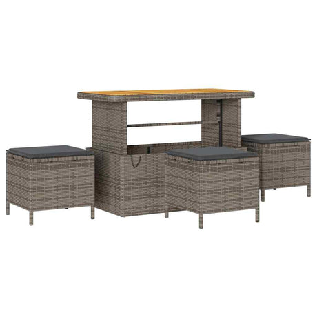 Garden Dining Set 4 pcs Grey Poly rattan