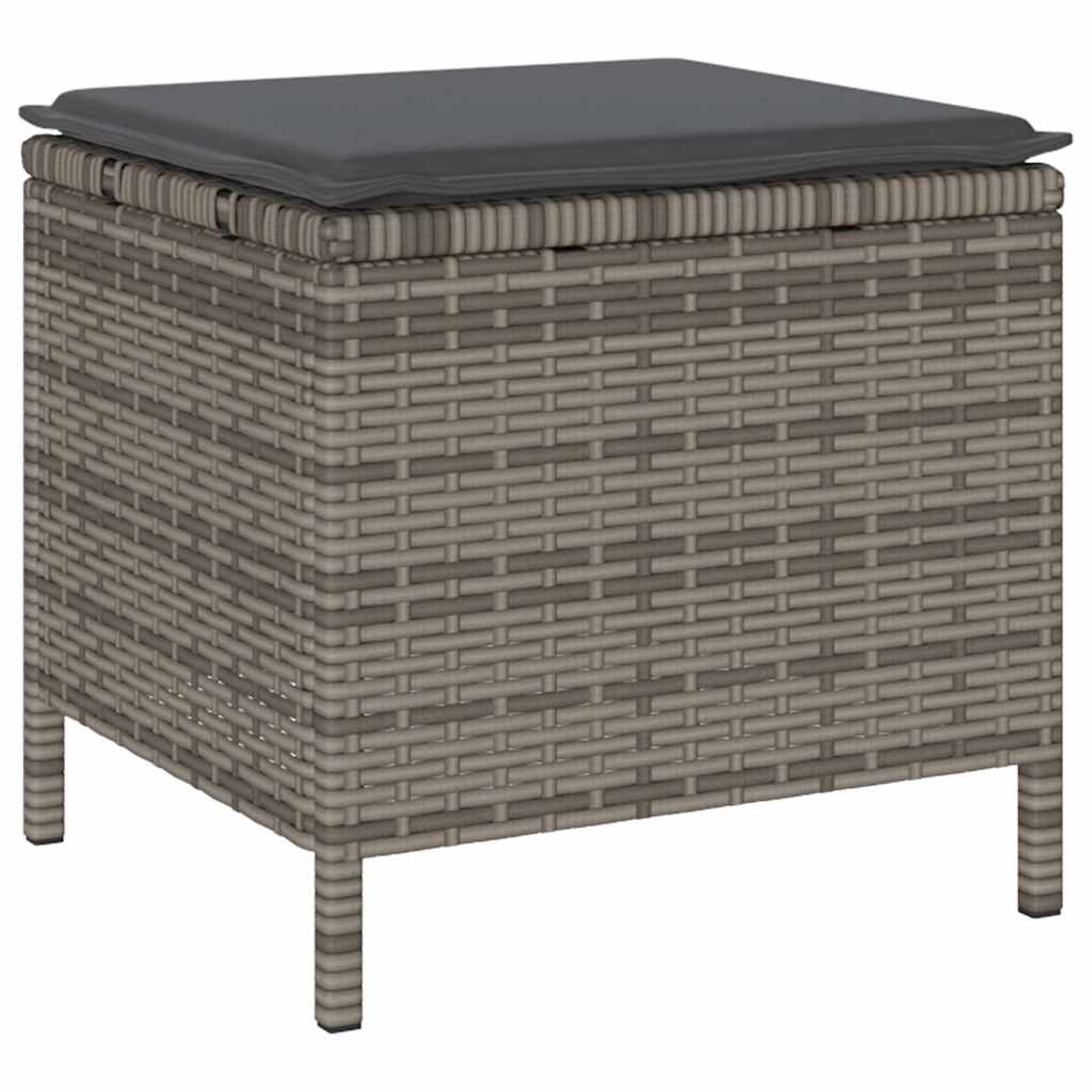Garden Dining Set 4 pcs Grey Poly rattan