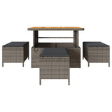 Garden Dining Set 4 pcs Grey Poly rattan